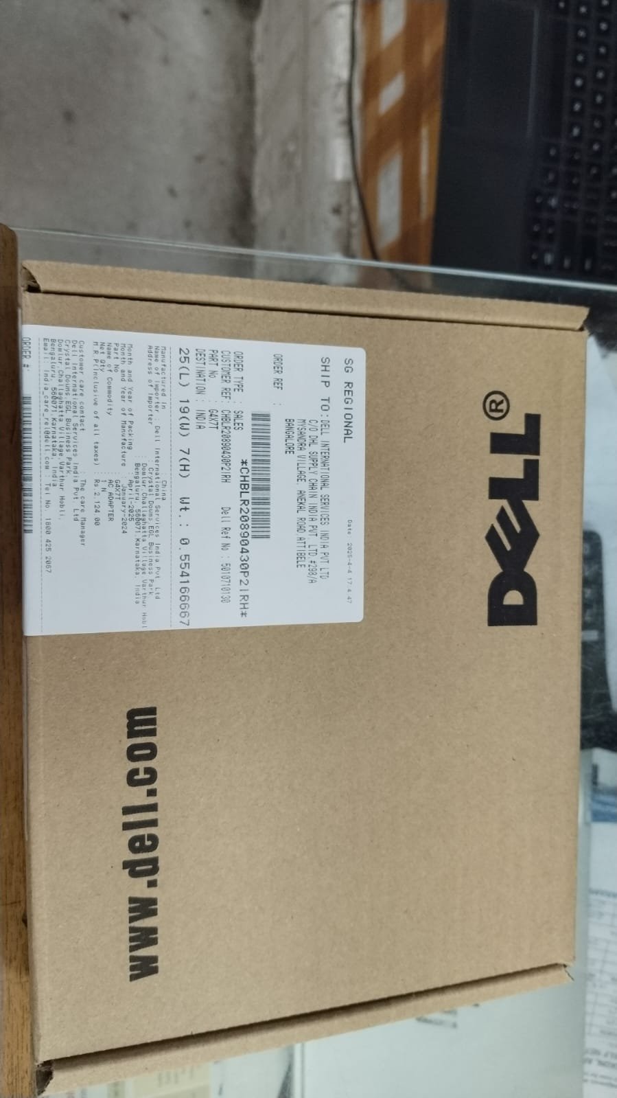 dell adaptor 65w round pin